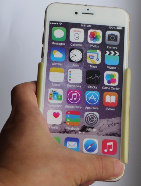 单手操作软件和单手操作手机壳用在5.5吋iPhone 6 Plus上